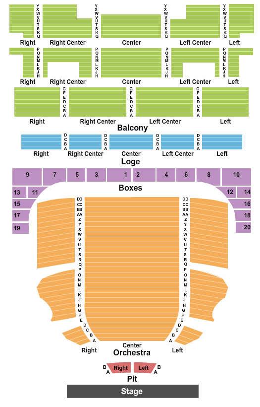 Music Hall & Juliet Seating Chart